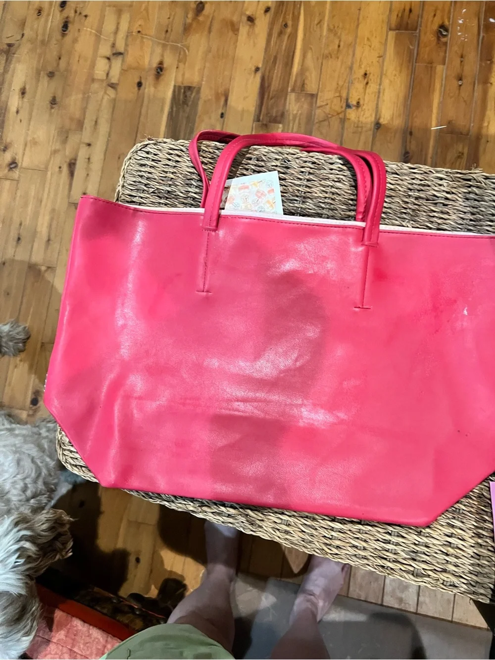 Vince Camuto Hot Pink and Silver Two-Tone Tote